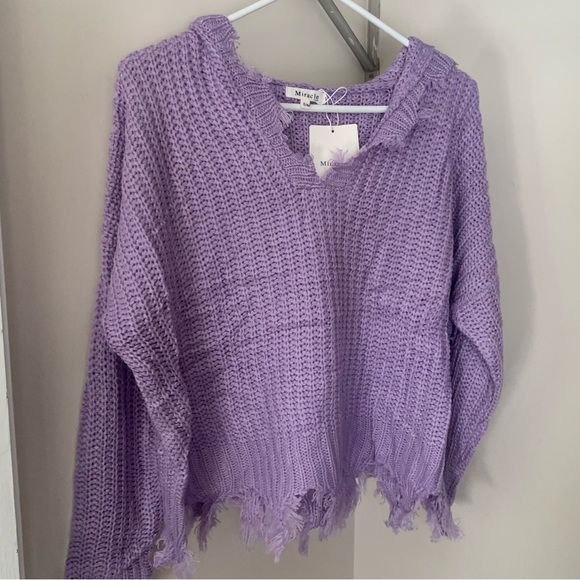 NWT Boutique Raw Hem Easter Sweater - Picture 2 of 7